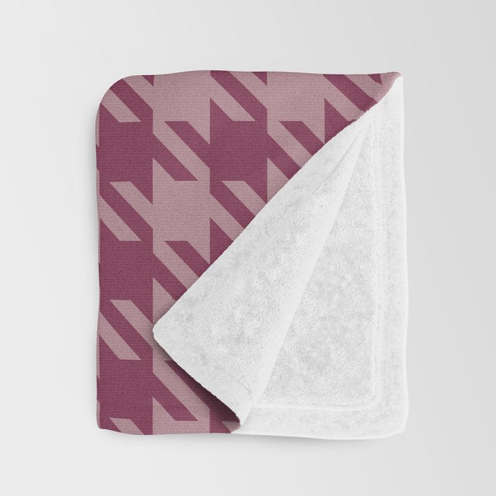 Houndstooth Ripe Mauve Throw Blanket Gallery Image 3