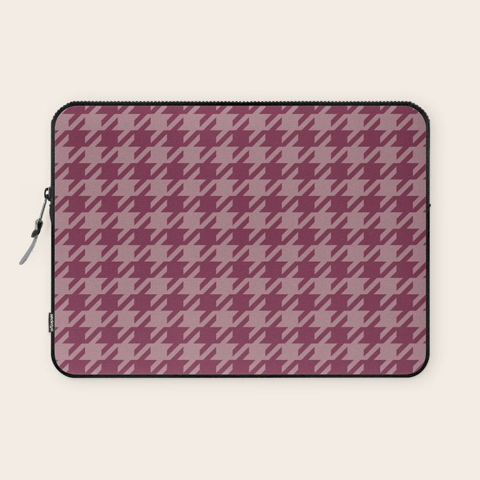 Houndstooth Ripe Mauve Laptop Sleeve Gallery Image 1