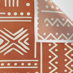 Geometric Tribal Pattern on Terracotta Wall Tapestry Gallery Image 3