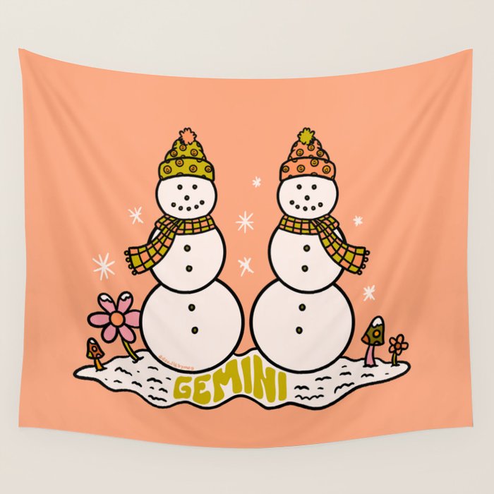Gemini Snowman Wall Tapestry Gallery Image 1