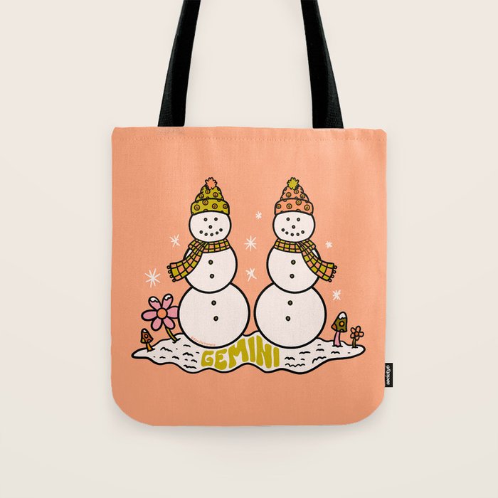 Gemini Snowman Tote Bag Gallery Image 1