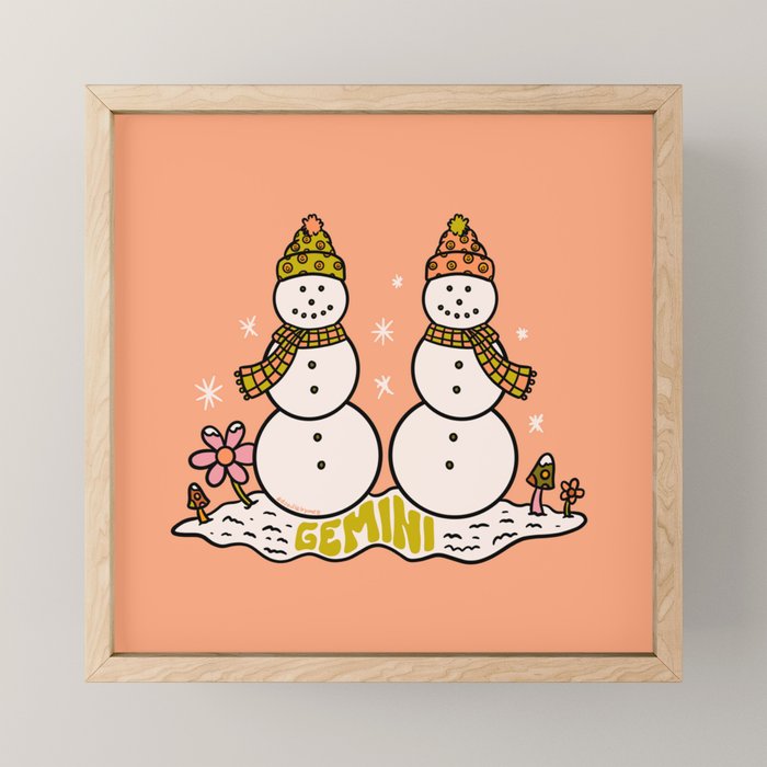 Gemini Snowman Mini Art Print Gallery Image 1