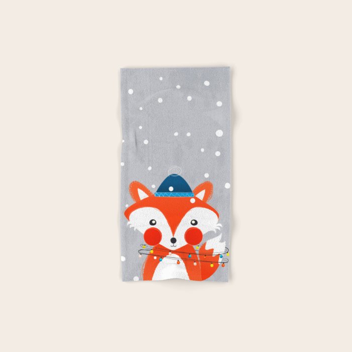 Christmas Fox with fairy lights Towels Gallery Image 1
