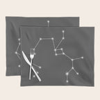 Sagittarius Zodiac Star Constellation Line Art Grey Placemat Gallery Image 1