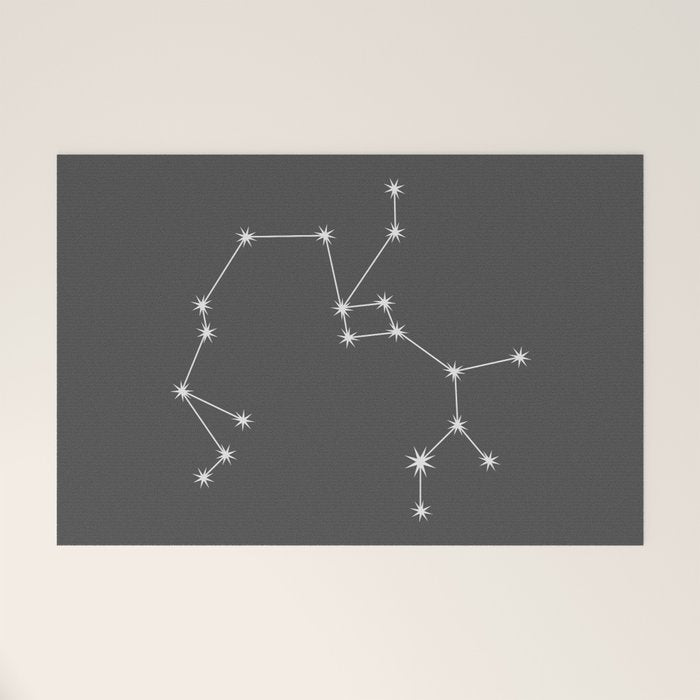 Sagittarius Zodiac Star Constellation Line Art Grey Welcome Mat Gallery Image 1