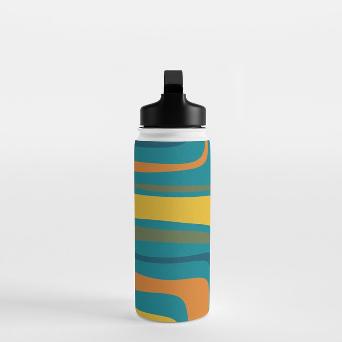 Palm Springs Midcentury Modern Abstract in Moroccan Mustard, Orange, Olive, Blue, and Teal Water Bottle Gallery Image 3