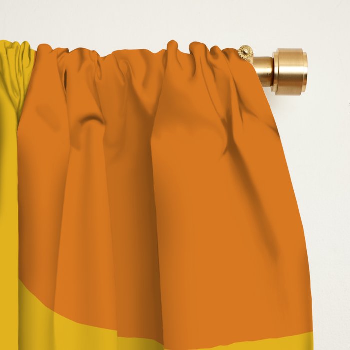 Palm Springs Midcentury Modern Abstract in Moroccan Mustard, Orange, Olive, Blue, and Teal Window Curtain Gallery Image 2