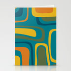 Palm Springs Midcentury Modern Abstract in Moroccan Mustard, Orange, Olive, Blue, and Teal Stationery Card Gallery Image 2