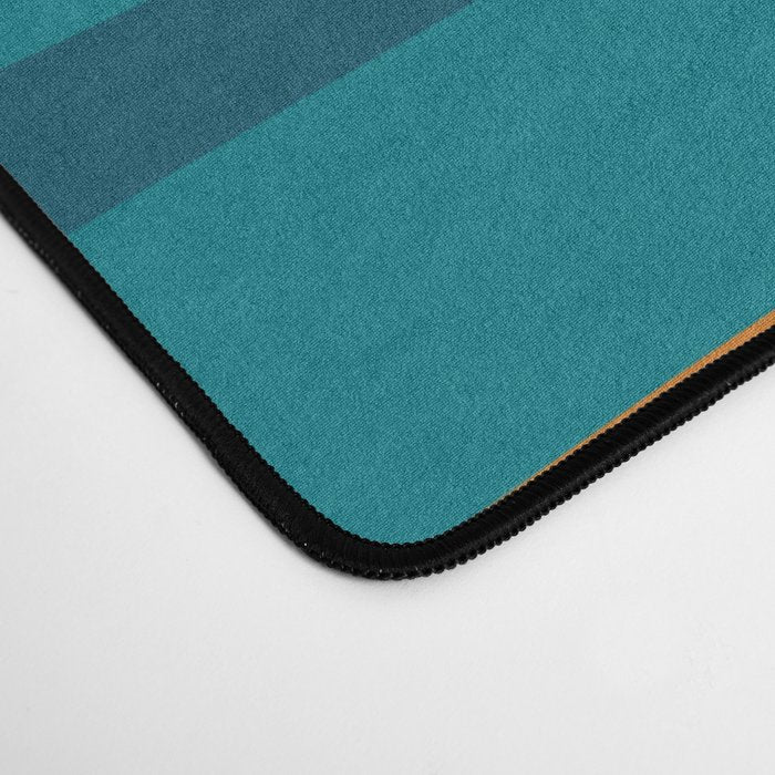 Palm Springs Midcentury Modern Abstract in Moroccan Mustard, Orange, Olive, Blue, and Teal Desk Mat Gallery Image 4