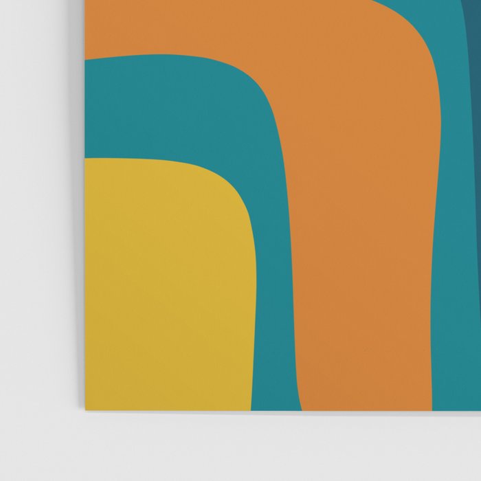 Palm Springs Midcentury Modern Abstract in Moroccan Mustard, Orange, Olive, Blue, and Teal Poster Gallery Image 3
