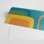 Palm Springs Midcentury Modern Abstract in Moroccan Mustard, Orange, Olive, Blue, and Teal Wrapping Paper Gallery Image 2