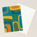 Palm Springs Midcentury Modern Abstract in Moroccan Mustard, Orange, Olive, Blue, and Teal Stationery Card Gallery Image 2