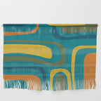 Palm Springs Midcentury Modern Abstract in Moroccan Mustard, Orange, Olive, Blue, and Teal Wall Hanging Gallery Image 1