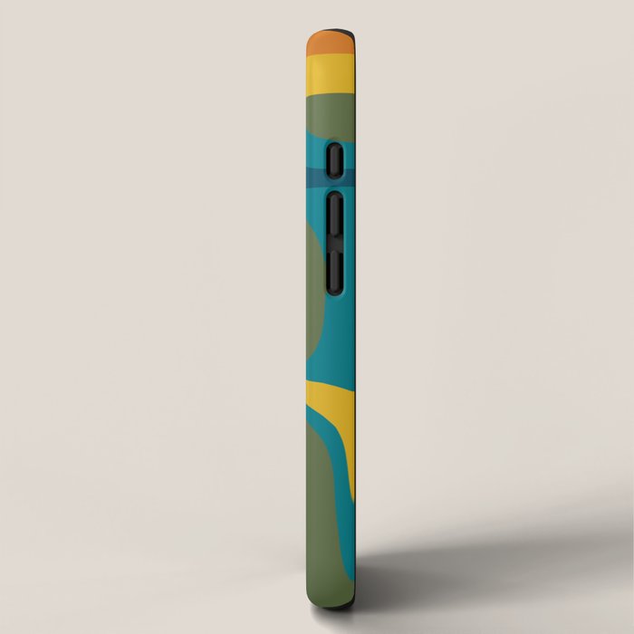 Palm Springs Midcentury Modern Abstract in Moroccan Mustard, Orange, Olive, Blue, and Teal iPhone Case Gallery Image 2
