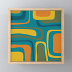 Palm Springs Midcentury Modern Abstract in Moroccan Mustard, Orange, Olive, Blue, and Teal Mini Art Print Gallery Image 1