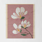 Pink Magnolia Flowers Throw Blanket Gallery Image 2