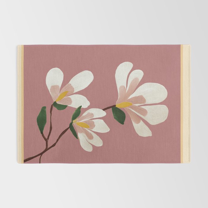 Pink Magnolia Flowers Rug Gallery Image 2