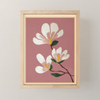 Pink Magnolia Flowers Mini Art Print Gallery Image 1