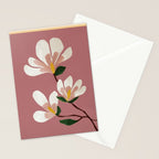 Pink Magnolia Flowers Stationery Card Gallery Image 2