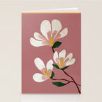 Pink Magnolia Flowers Stationery Card Gallery Image 2