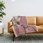 Pink Magnolia Flowers Throw Blanket Gallery Image 1