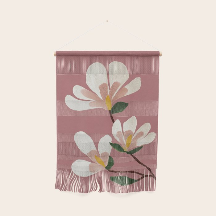 Pink Magnolia Flowers Wall Hanging Gallery Image 1