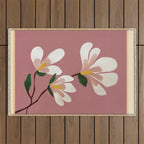 Pink Magnolia Flowers Outdoor Rug Gallery Image 1