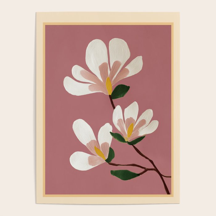 Pink Magnolia Flowers Poster Gallery Image 4