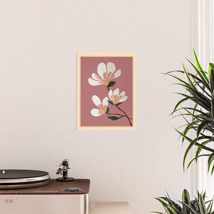 Pink Magnolia Flowers Poster Gallery Image 2