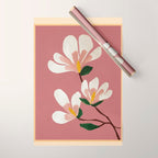 Pink Magnolia Flowers Wrapping Paper Gallery Image 1