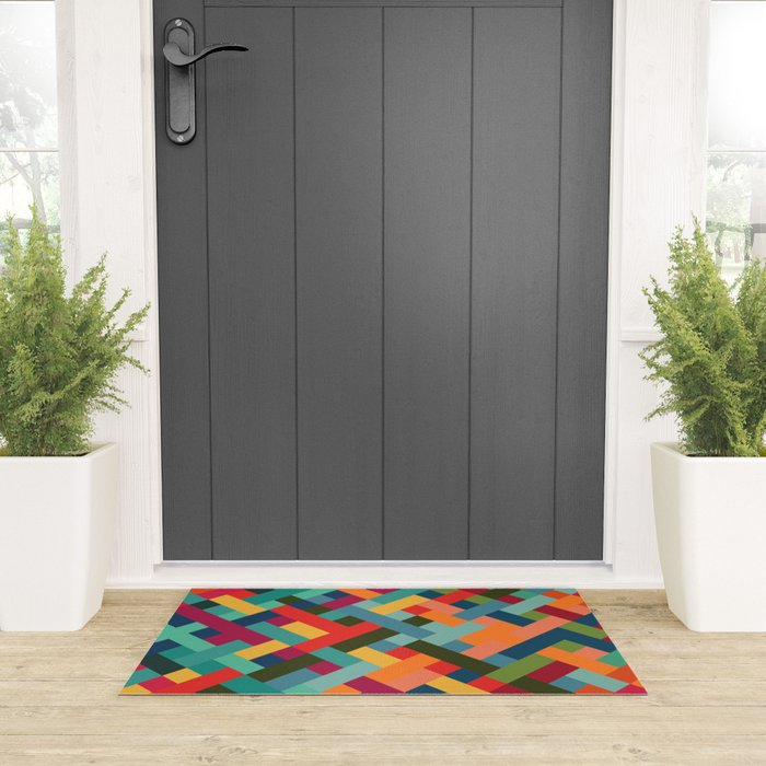 Weave Pattern Welcome Mat Gallery Image 3