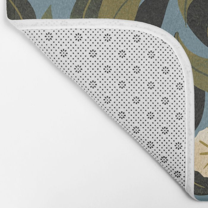 Blue Floral Bath Mat Gallery Image 2