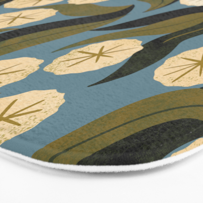 Blue Floral Bath Mat Gallery Image 3