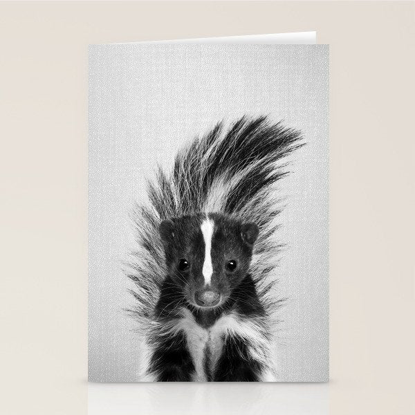 Skunk - Black & White Stationery Card Gallery Image 1