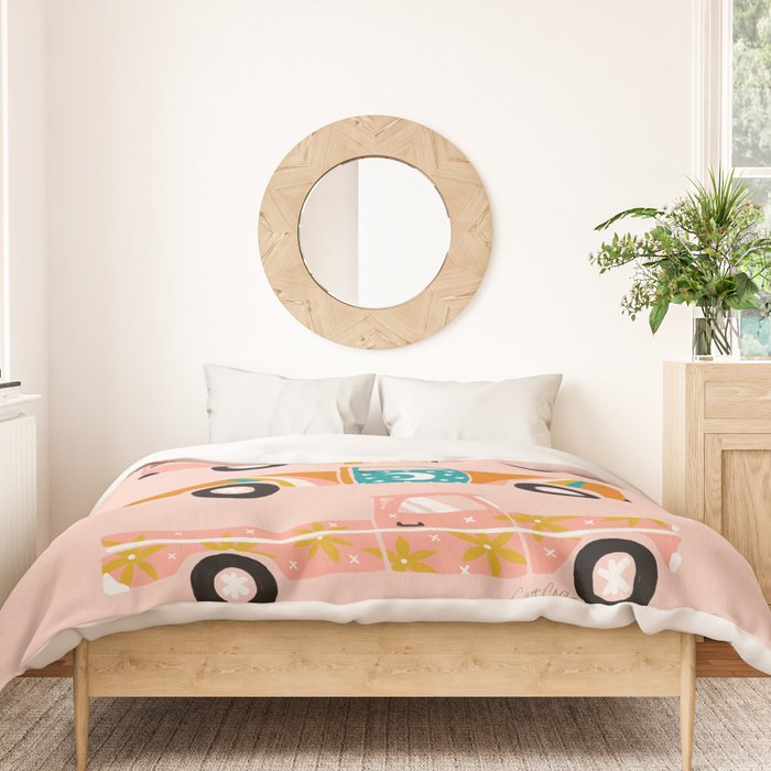 Retro Roads - Pink Palette Duvet Cover Gallery Image 3