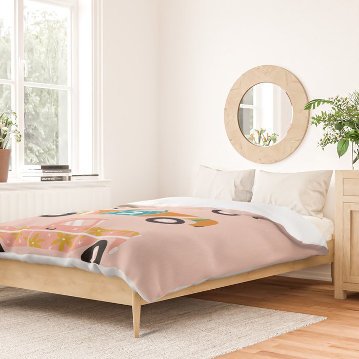 Retro Roads - Pink Palette Duvet Cover Gallery Image 2