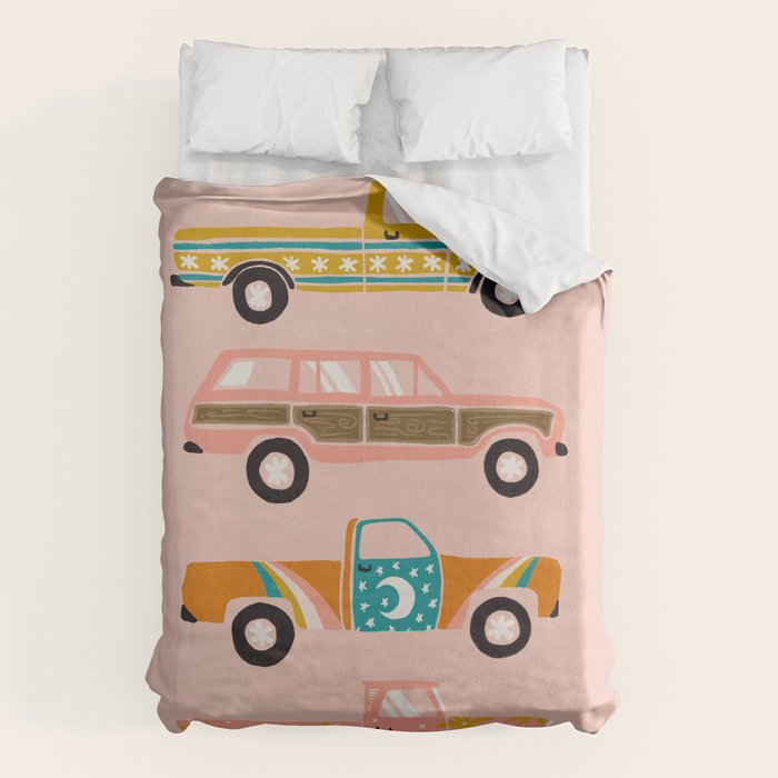 Retro Roads - Pink Palette Duvet Cover Gallery Image 6