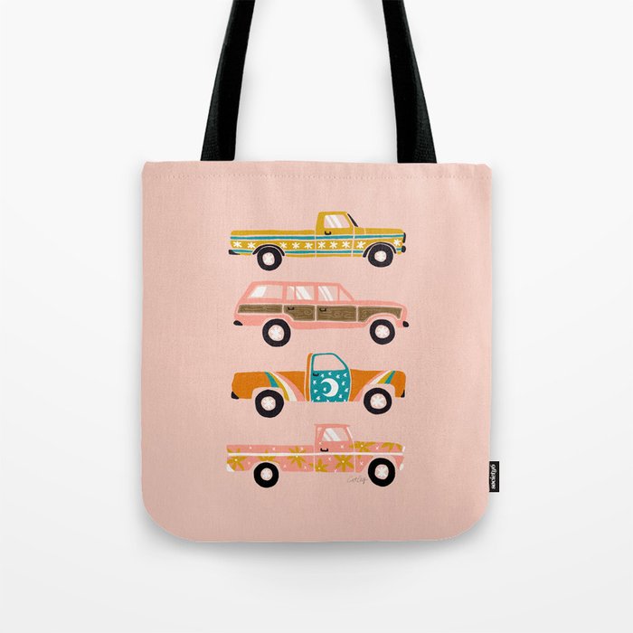 Retro Roads - Pink Palette Tote Bag Gallery Image 1
