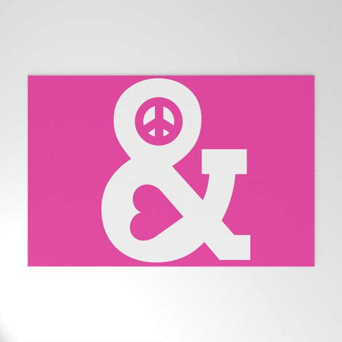 Peace and Love (pink edition) Welcome Mat Gallery Image 1