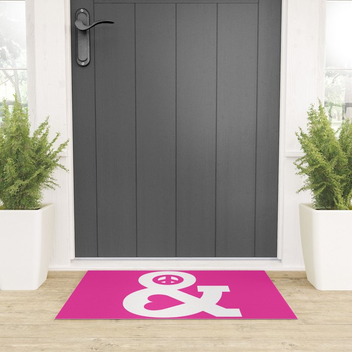 Peace and Love (pink edition) Welcome Mat Gallery Image 3