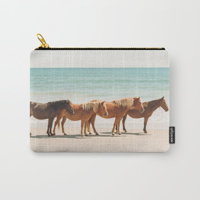 Summer Beach Horses Carry All Pouch Gallery Image 1