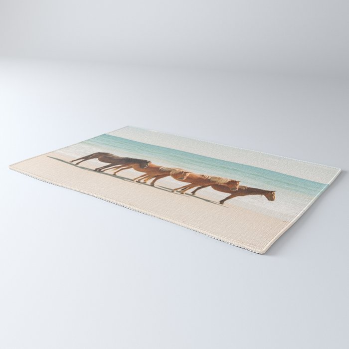 Summer Beach Horses Rug Gallery Image 3