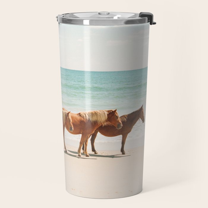 Summer Beach Horses Travel Mug Gallery Image 2