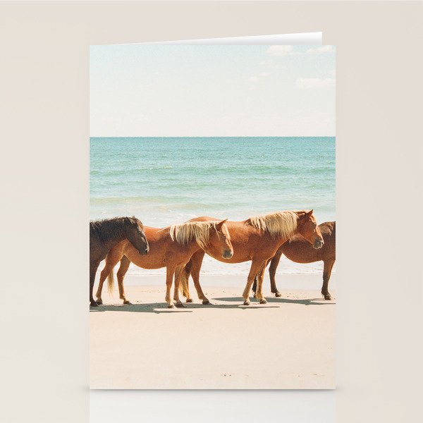 Summer Beach Horses Stationery Card Gallery Image 1