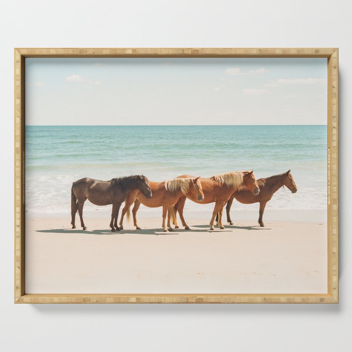 Summer Beach Horses Serving Tray Gallery Image 1