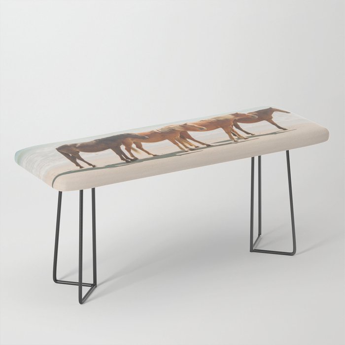 Summer Beach Horses Bench Gallery Image 1