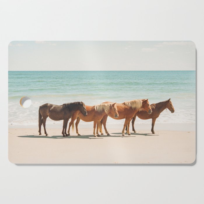 Summer Beach Horses Cutting Board Gallery Image 1