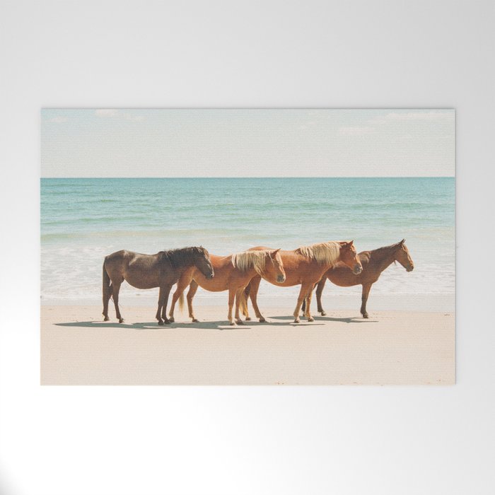 Summer Beach Horses Welcome Mat Gallery Image 1