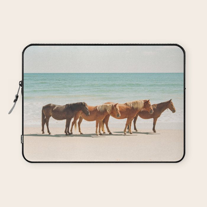 Summer Beach Horses Laptop Sleeve Gallery Image 1