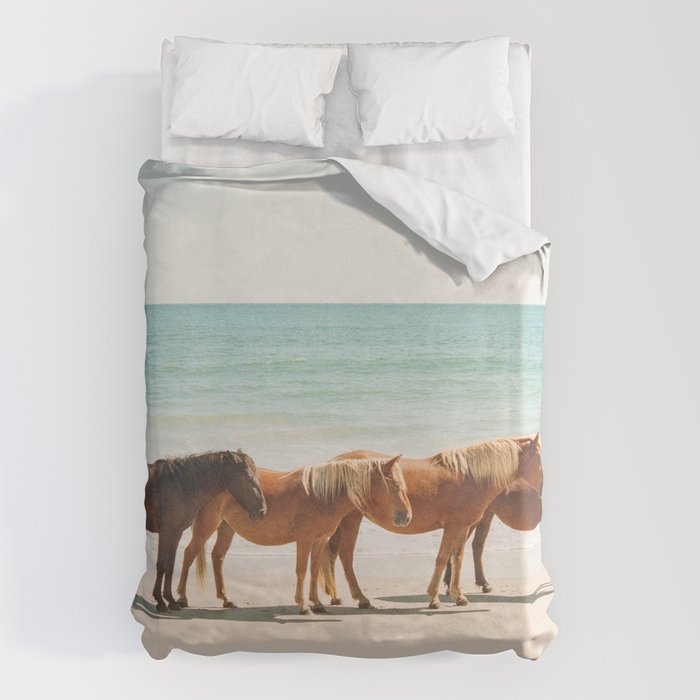 Summer Beach Horses Duvet Cover Gallery Image 1
